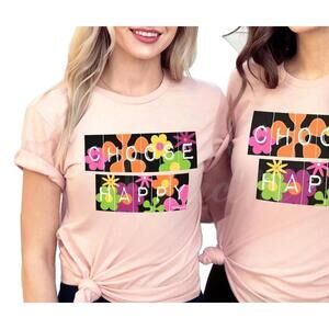 NEW WILD LUCILLE choose happy graphic tee in pink